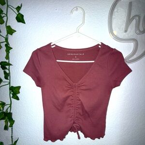 Aéropostale Vintage Rose Ruched Top – Size S